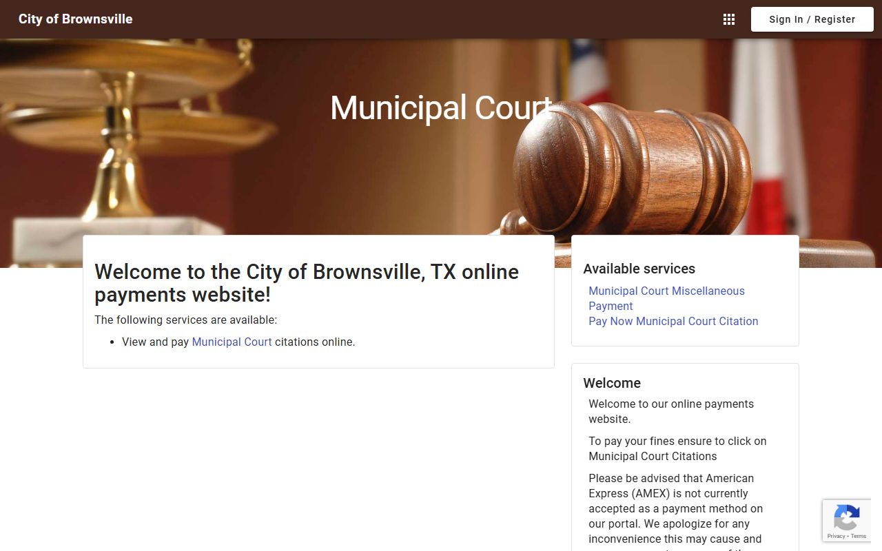 Brownsville Municipal Court online payment portal for traffic fines