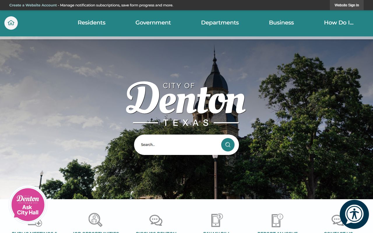 City of Denton website for traffic court records