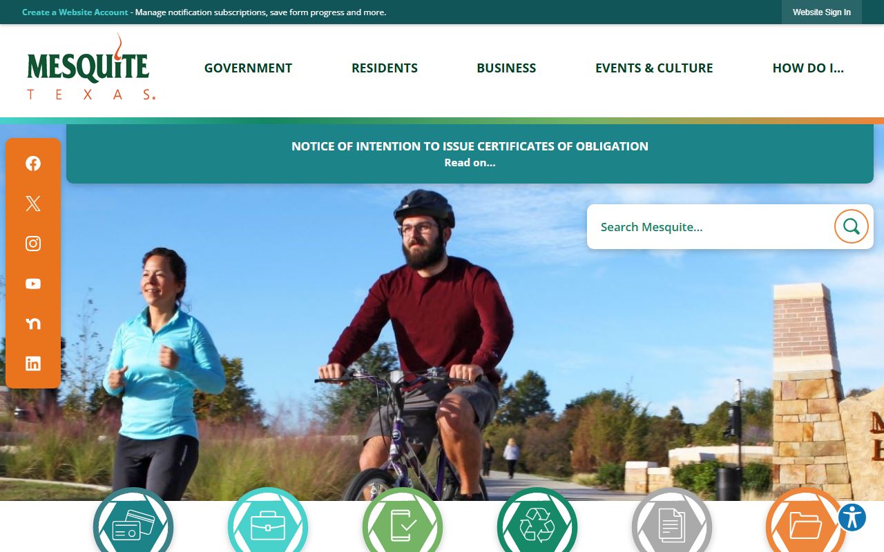 Mesquite Municipal Court website for traffic court records