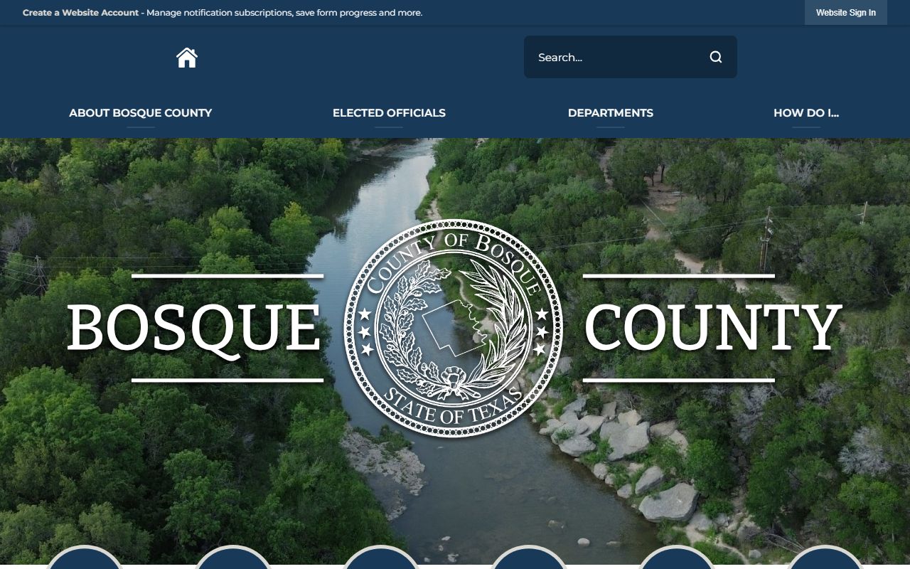 Bosque County website for court information and traffic records in Meridian Texas