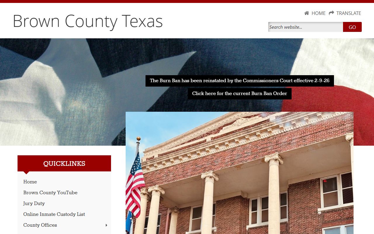 Brown County official website for traffic court records search