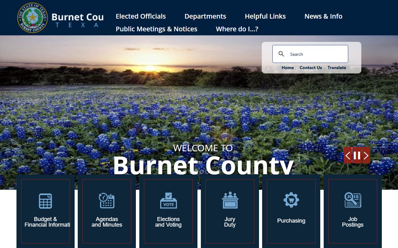 Burnet County official website for traffic court records search