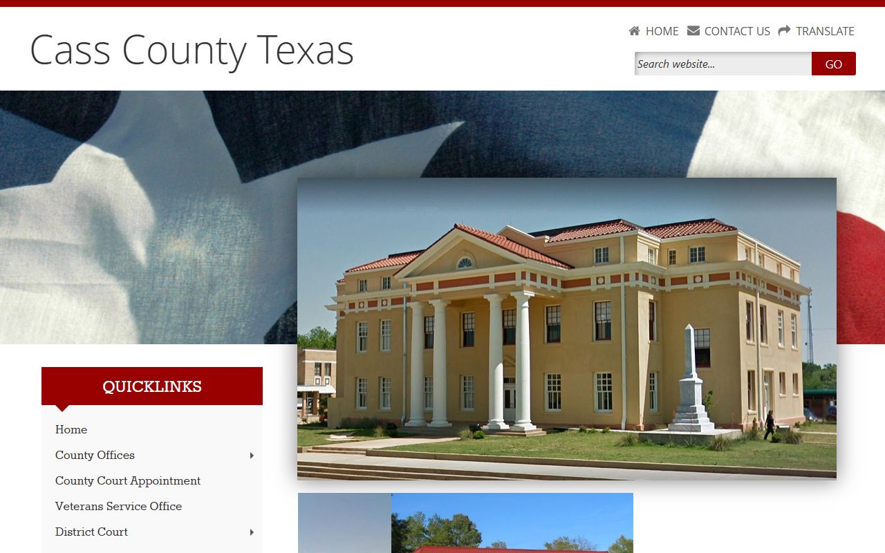 Cass County website with traffic court records information for Linden Texas