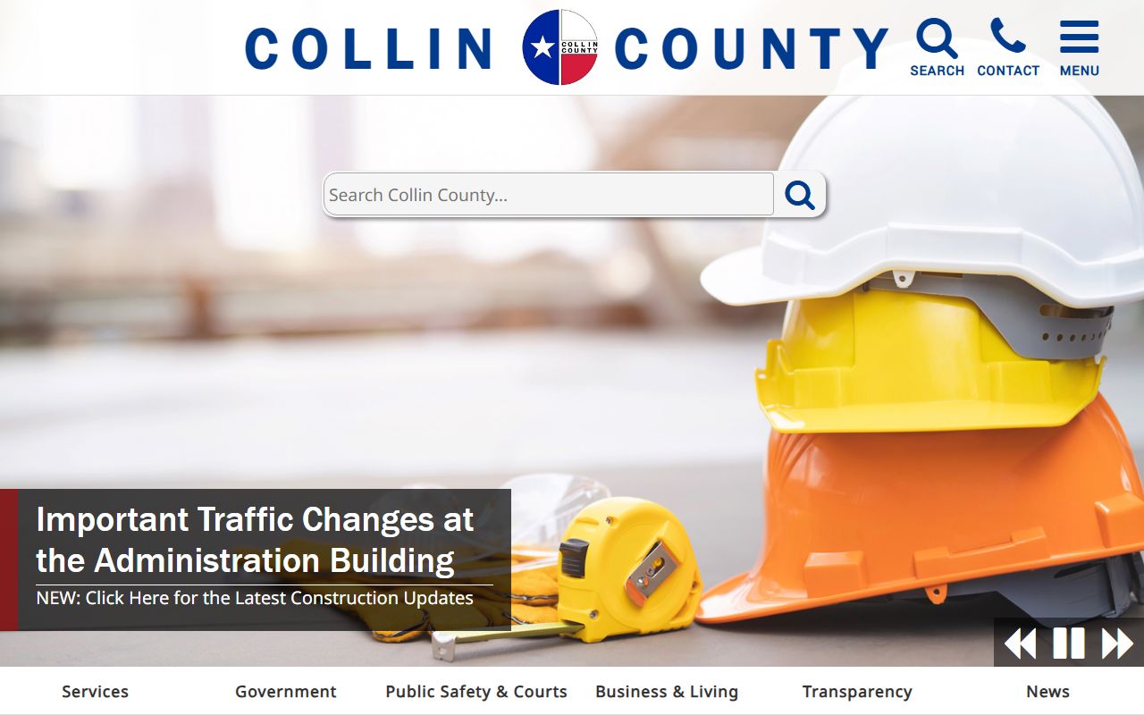 Collin County website with public records search for traffic court records in McKinney Texas