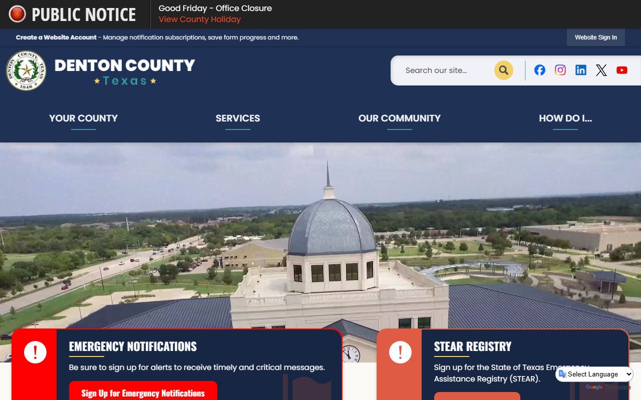 Denton County official website for traffic court records search