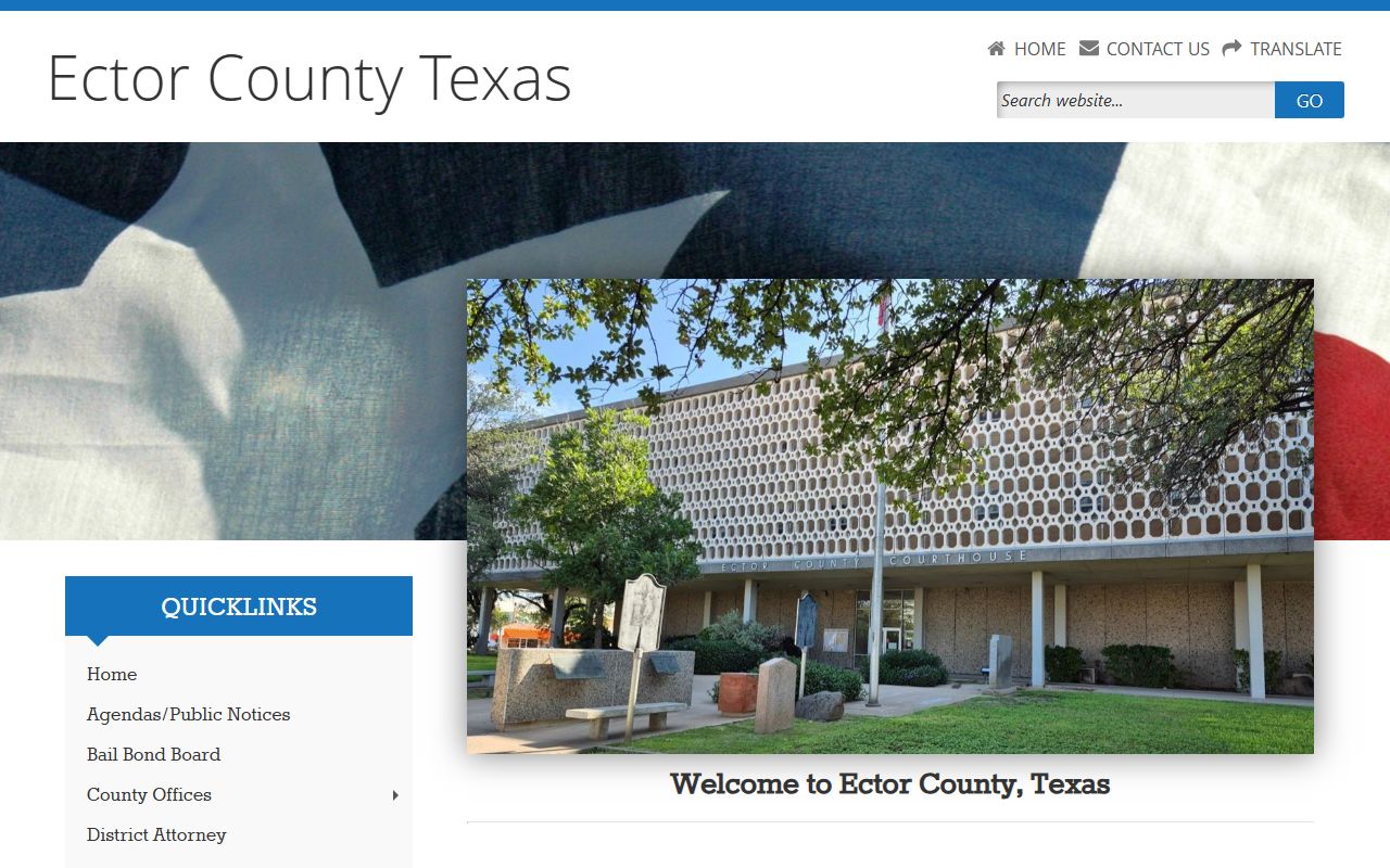 Ector County official website for traffic court records in Odessa