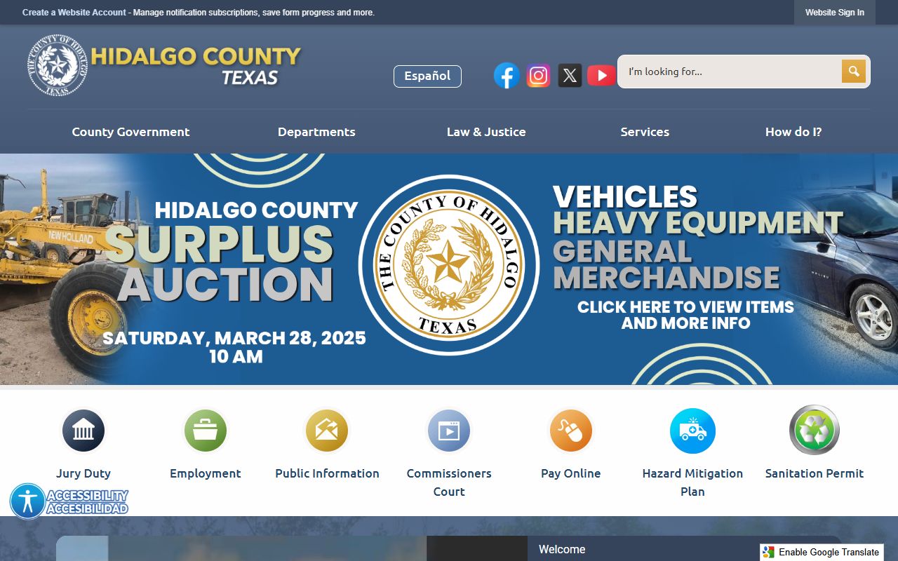 Hidalgo County website for traffic court records