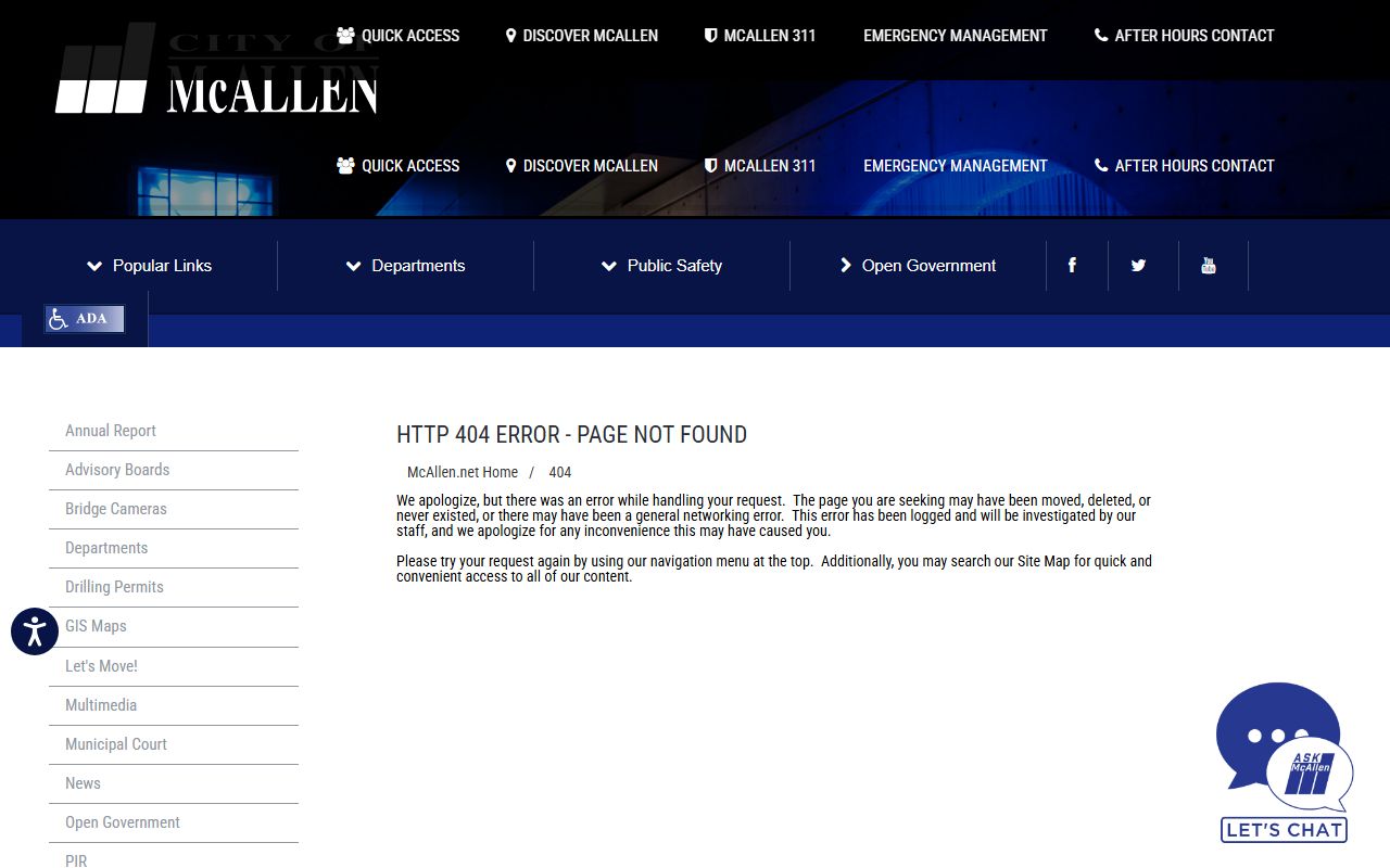 McAllen Municipal Court website for Hidalgo County traffic court records