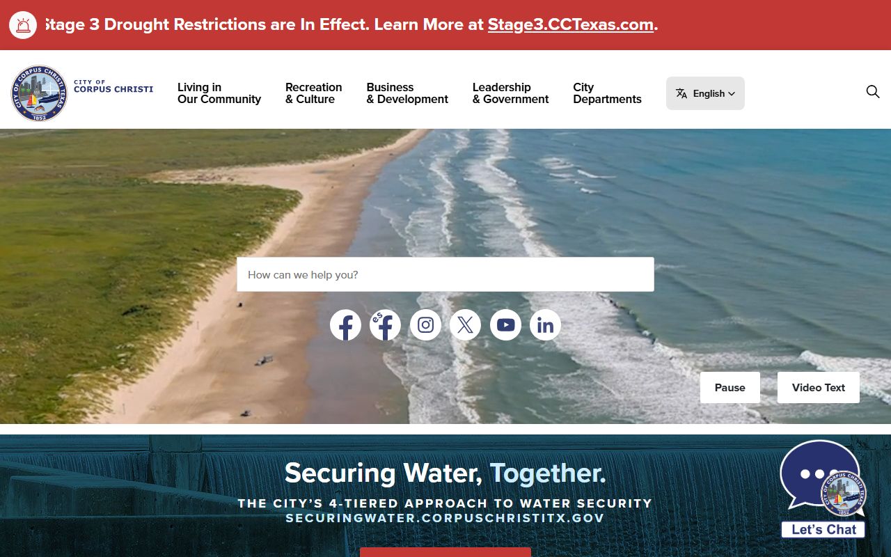 Corpus Christi Municipal Court portal showing location relative to Kleberg County traffic records