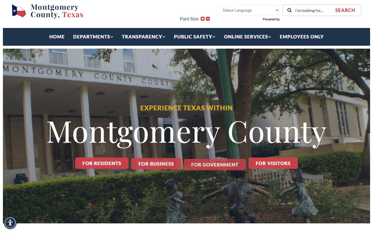 Montgomery County official website showing court and public records resources