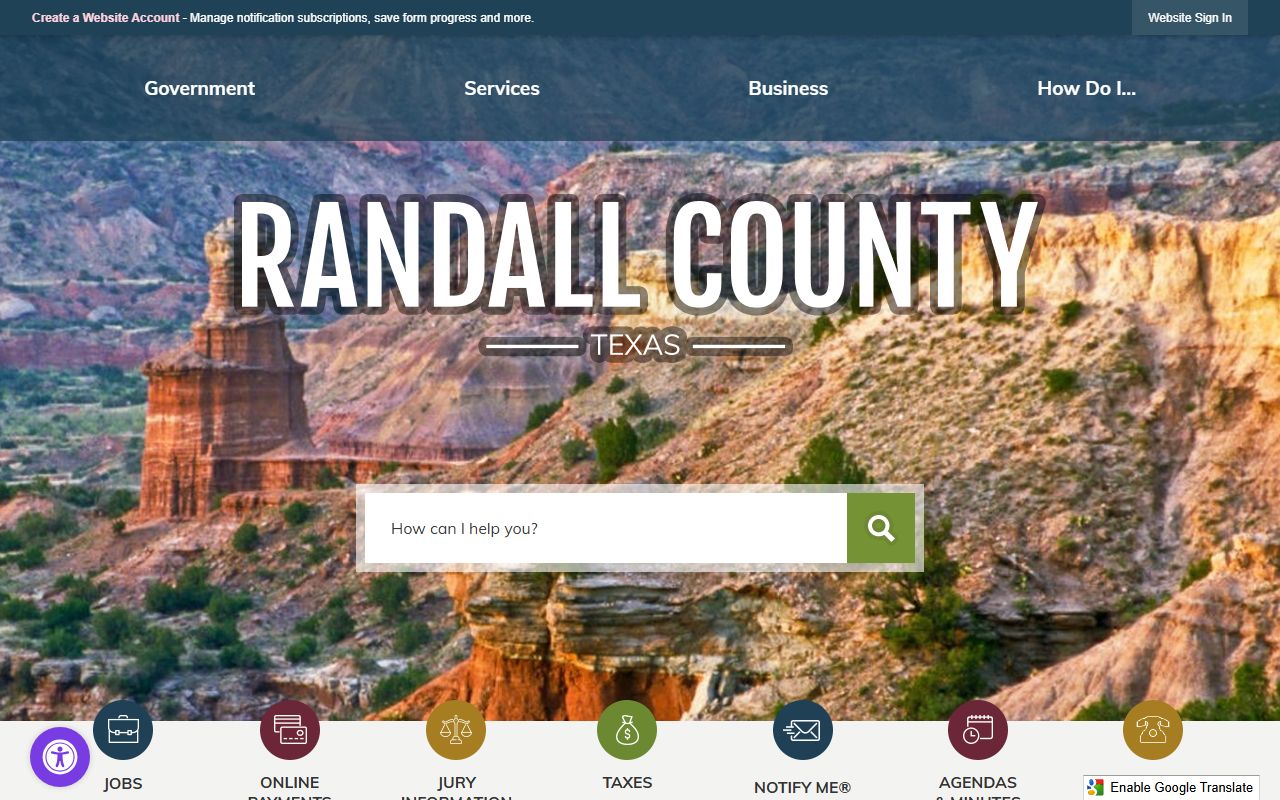 Randall County Texas official website for traffic court records and clerk information