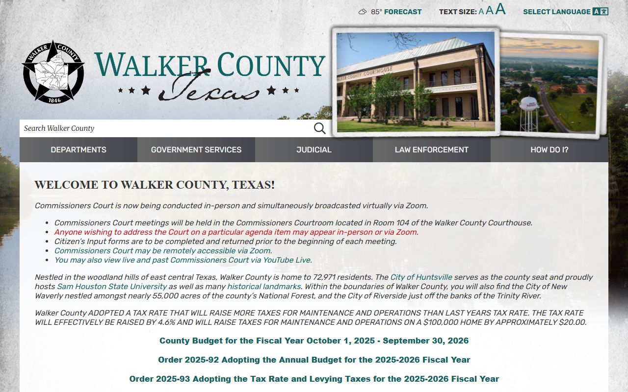 Walker County official website for traffic court records