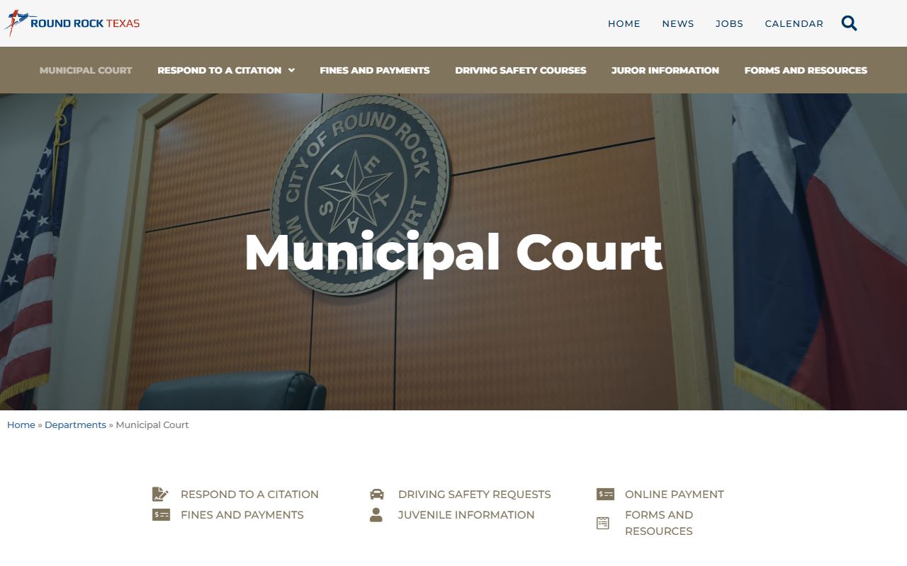Round Rock Municipal Court for Williamson County traffic citations