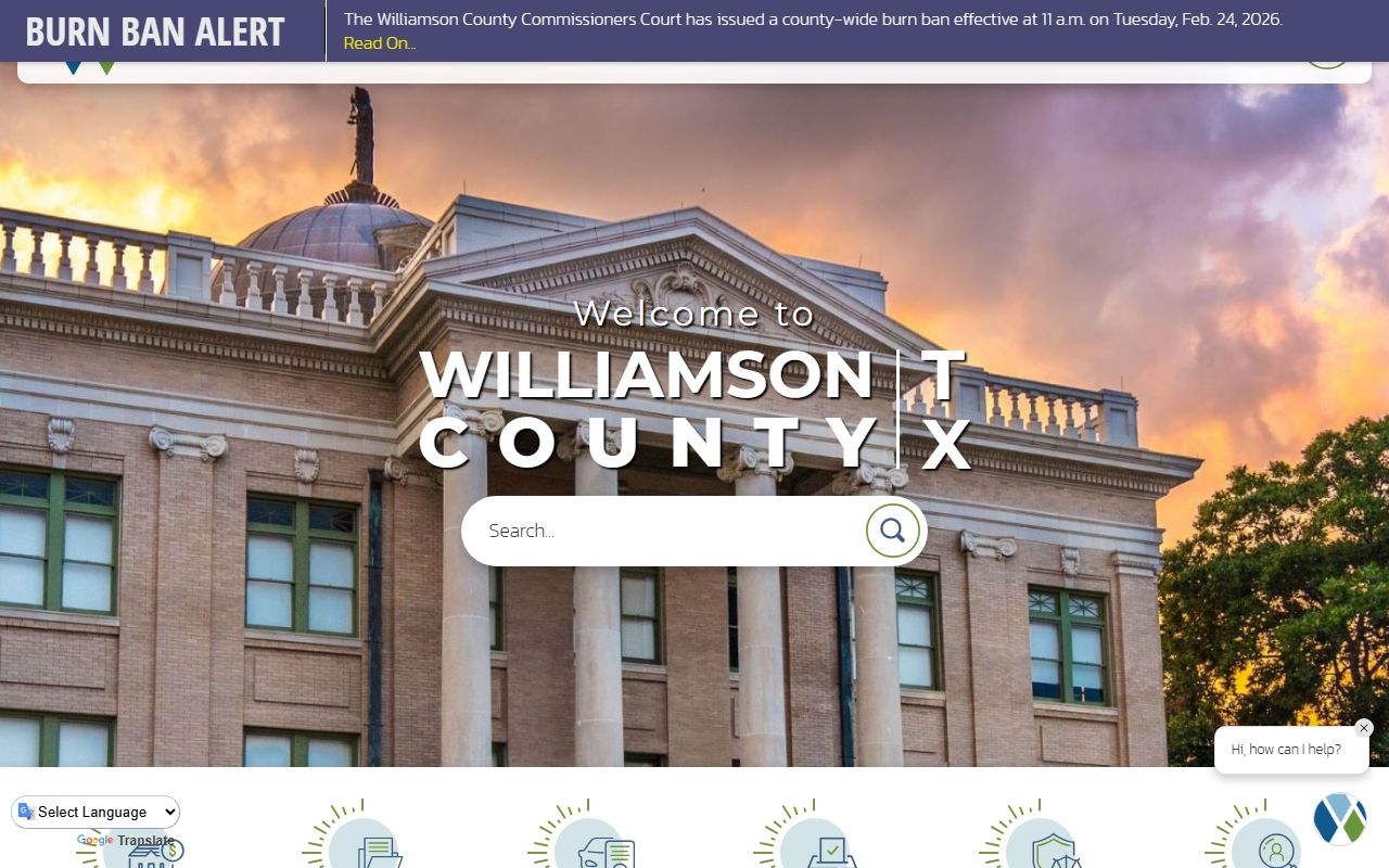 Williamson County official website for traffic court records